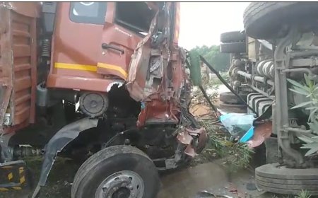 ଗାଡ଼ି ହାଇ ସ୍ପିଡ୍‌ ଥିବାରୁ  ଟ୍ରକ୍‌କୁ ଧକ୍କାଦେଲା ଗୋରୁ ବୋଝେଇ କଣ୍ଟେନର , ୩ଜଣ ଗୁରୁତର